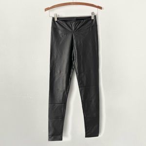 Essentials Faux Leather Luxe Black Leggings